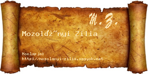 Mozolányi Zilia névjegykártya